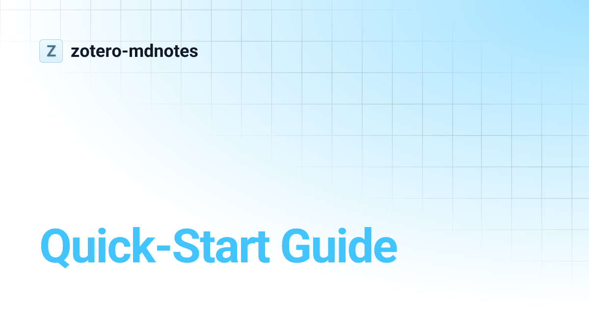 QuickStart Guide zoteromdnotes